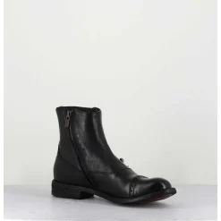 Bottines En Cuir Noir A Boutons - Lexikon095 Nero