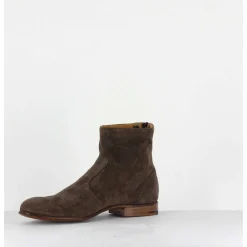 Bottines Plates Courtes En Daim Beige Perla37031T - Alberto Fasciani