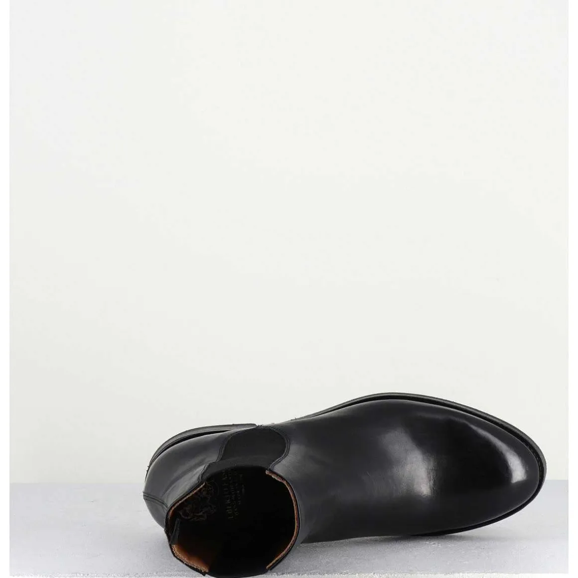 Bottines Plates En Cuir Noir A Elastiques - Camil 70017 Black