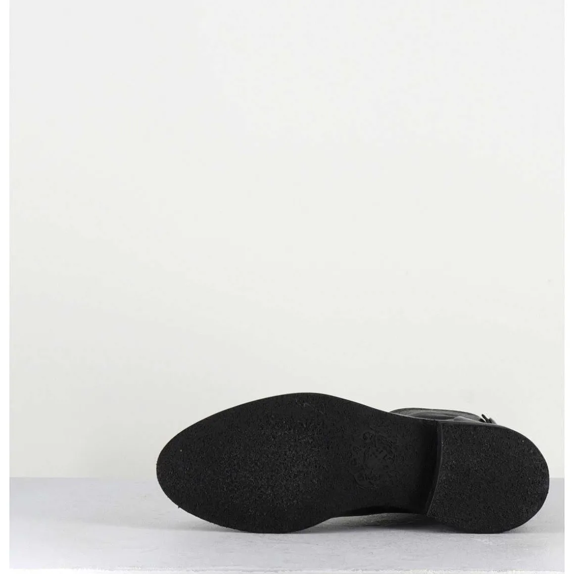 Bottines Plates En Cuir Noir - Camil 70009 Black