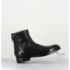 Bottines Plates En Cuir Noir - Camil 70009 Black