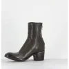 Bottines Talons Bottier En Cuir Gris Taupe - Maya31019