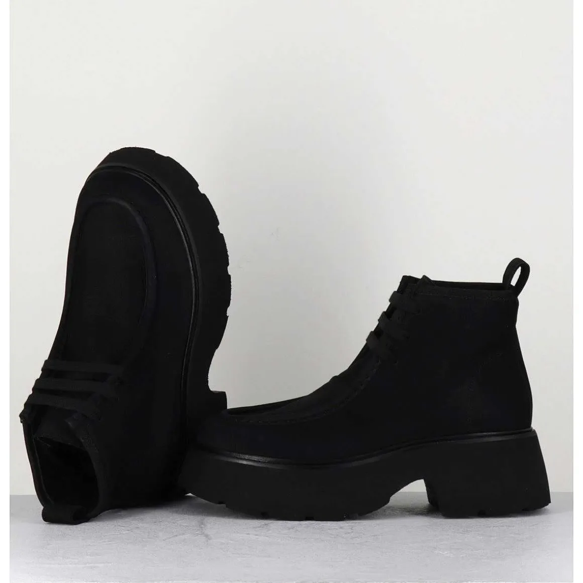 Chaussures A Lacets En Nubuck Noir - A78Np Nabuck Nero