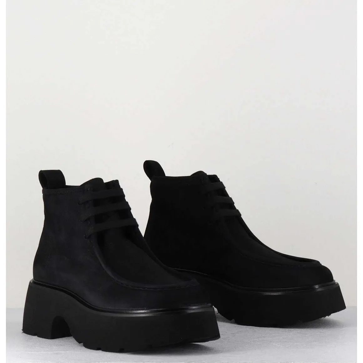 Chaussures A Lacets En Nubuck Noir - A78Np Nabuck Nero