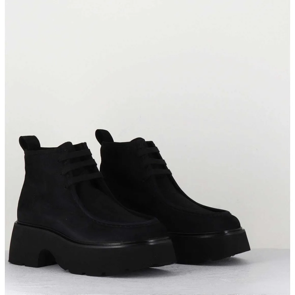 Chaussures A Lacets En Nubuck Noir - A78Np Nabuck Nero