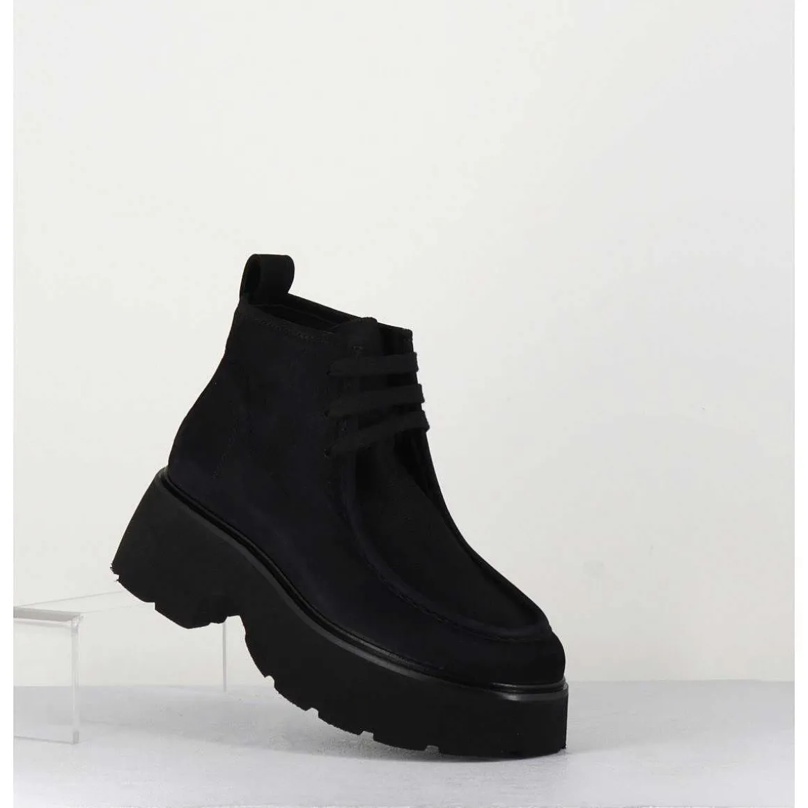 Chaussures A Lacets En Nubuck Noir - A78Np Nabuck Nero