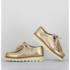 Chaussures Legeres En Cuir Dore Frange Amovible - 6549 Air Frangia