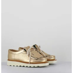 Chaussures Legeres En Cuir Dore Frange Amovible - 6549 Air Frangia