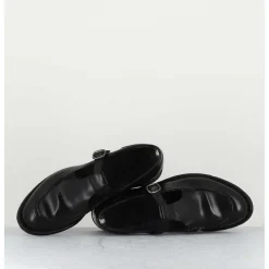 Chaussures Mary-Jane En Cuir Noir - Lex535 Nero