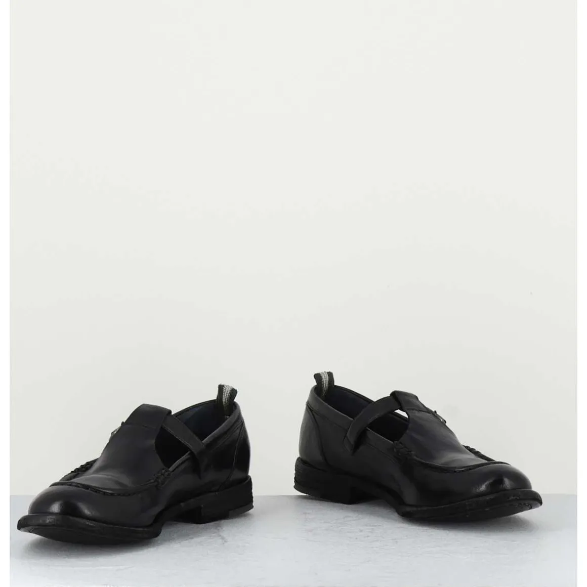Chaussures Mary-Jane En Cuir Noir - Lex535 Nero