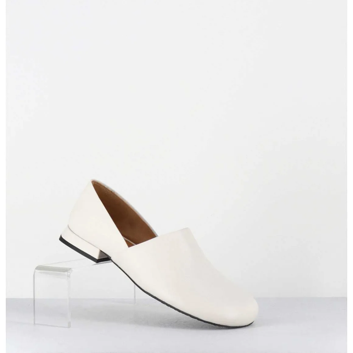 Chaussures Minimalistes En Cuir Souple Blanc Casse - Paoli Marfil Nappa