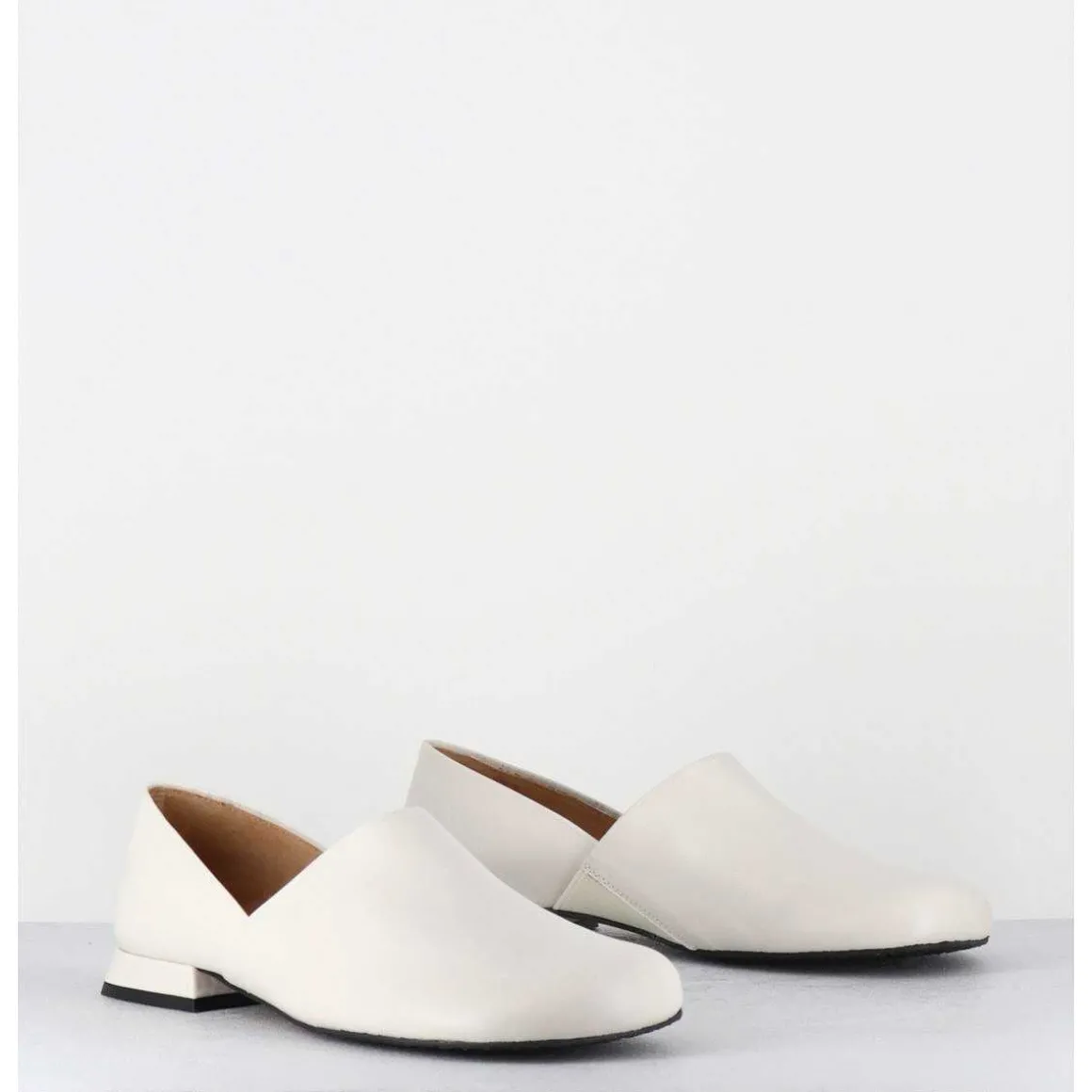 Chaussures Minimalistes En Cuir Souple Blanc Casse - Paoli Marfil Nappa