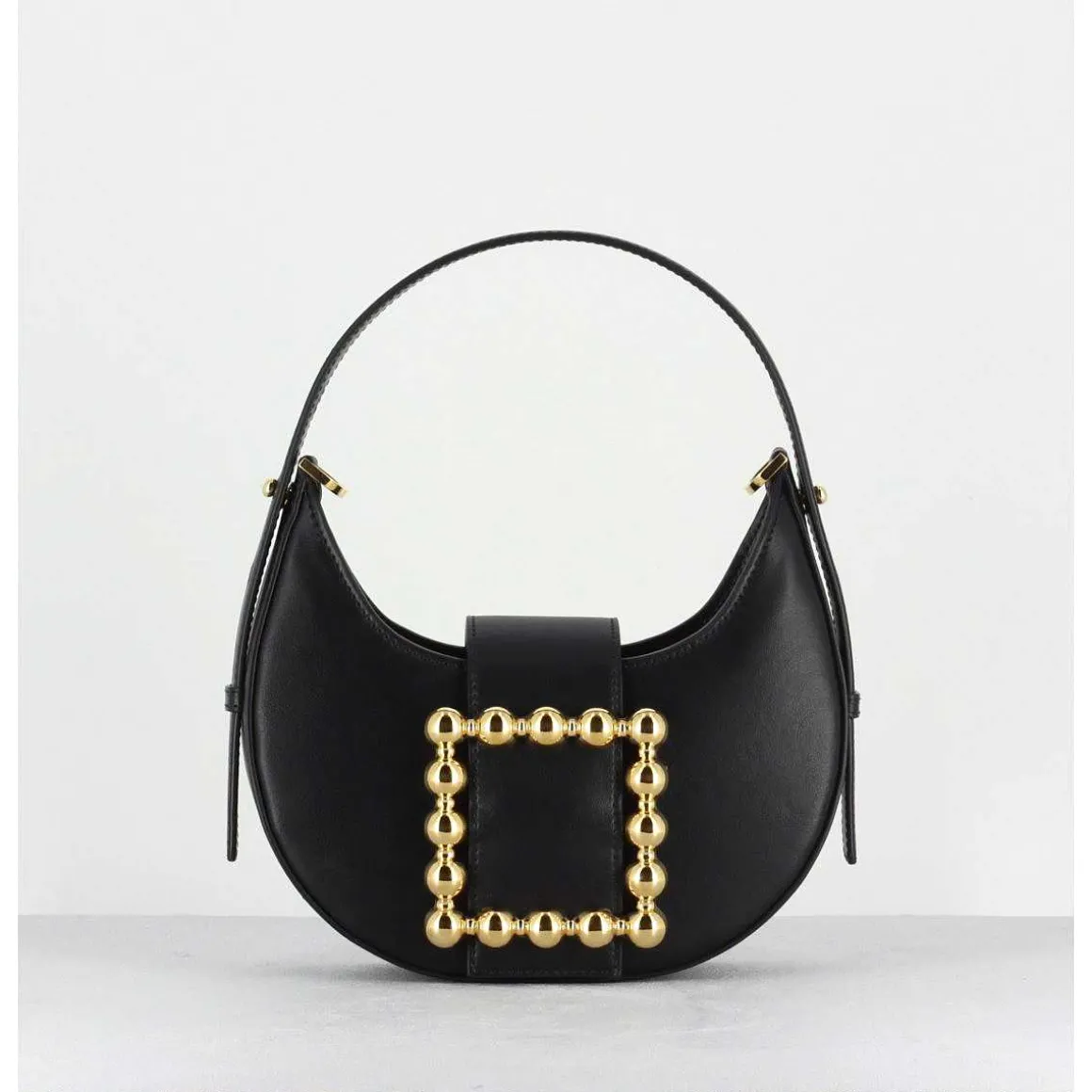 Cindy Golden Buckle - Croco Noir