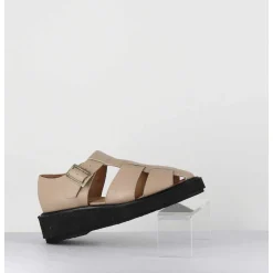 Creepers En Cuir Graine Beige - Glick Cowhide