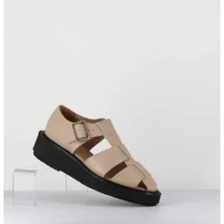 Creepers En Cuir Graine Beige - Glick Cowhide