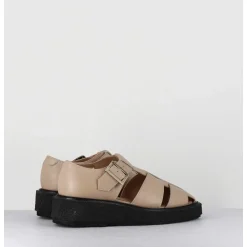 Creepers En Cuir Graine Beige - Glick Cowhide