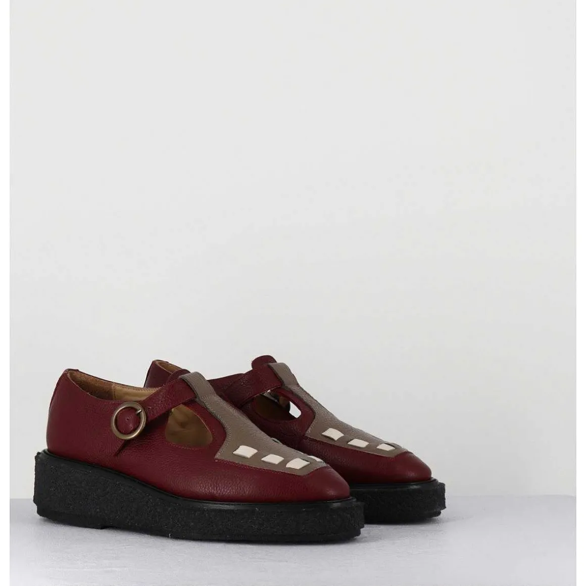 Creppers Mary-Jane En Cuir Bordeaux - Doublet Cowhide