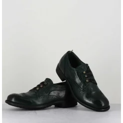 Derbies A Boutonniere En Cuir Vert Bouteille - Calixte 035 Bouteille