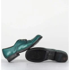 Derbies A Lacets En Cuir Metallise Bleu Ligne Japonisante - 45401A Bon Malta