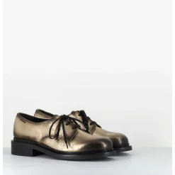 Derbies En Cuir Craquele Dore Effet Use - 61364 Crash Oro