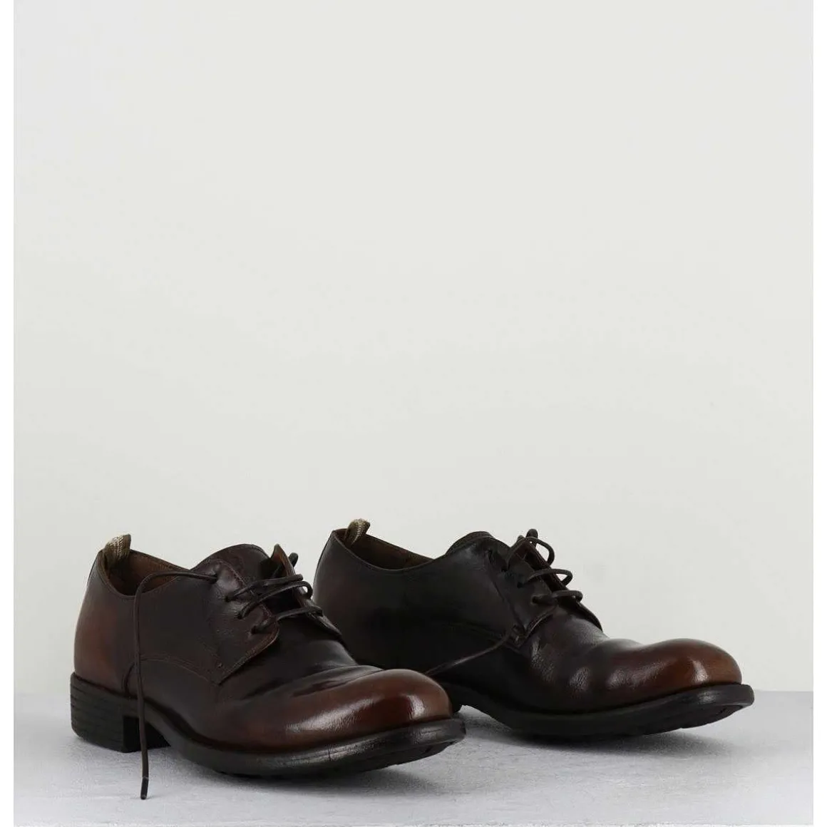 Derbies En Cuir Marron "Tie&Dye" - Calixte01 Old Moro