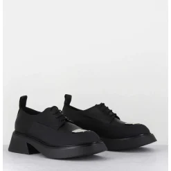 Derbies En Cuir Noir Bout Metallique - Pike Savana Nero