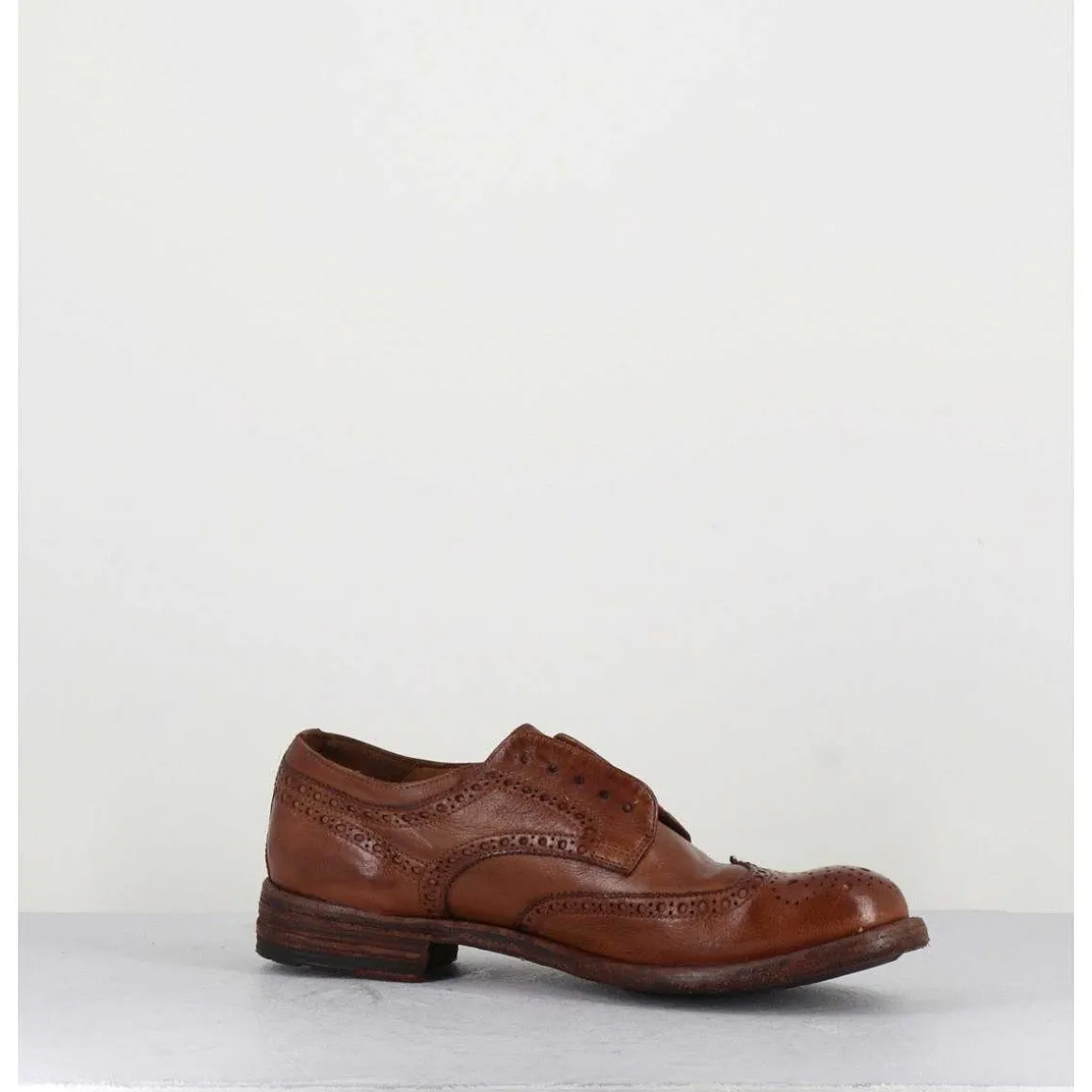 Derbies Fleuris En Cuir Camel - Lexikon001 Tabacco