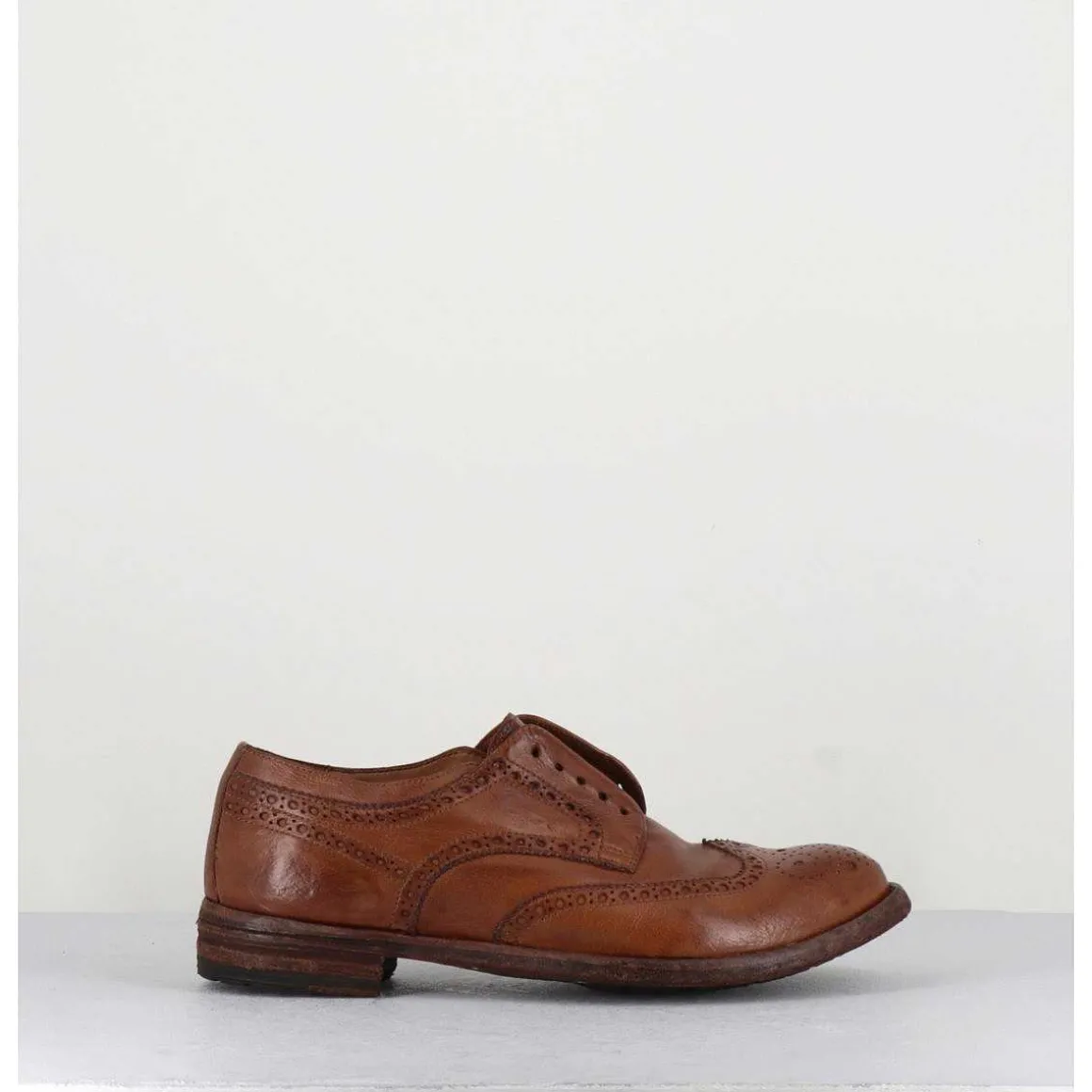 Derbies Fleuris En Cuir Camel - Lexikon001 Tabacco