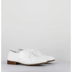 Derbies Minimalistes En Cuir Souple Blanc - Stja Cow White