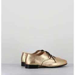 Derbies Minimalistes En Cuir Dore - Stja Cow Platino