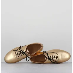 Derbies Minimalistes En Cuir Dore - Stja Cow Platino