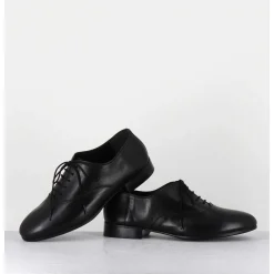 Derbies Minimalistes En Cuir Souple Noir - Stja Cow Black