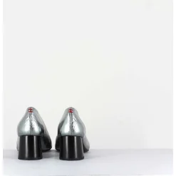 Escarpin En Cuir Froisse Metallise Argent - Odile01 Metal