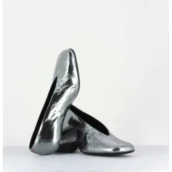 Escarpin En Cuir Froisse Metallise Argent - Odile01 Metal