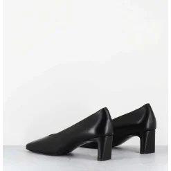 Escarpins Petit Talon Bout Carre En Cuir Noir - Santi Black Cowhide
