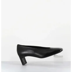 Escarpins Petit Talon Bout Carre En Cuir Noir - Santi Black Cowhide