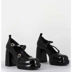 Mary-Jane A Plateforme En Cuir Vernis Noir - Abra Vernice Nero