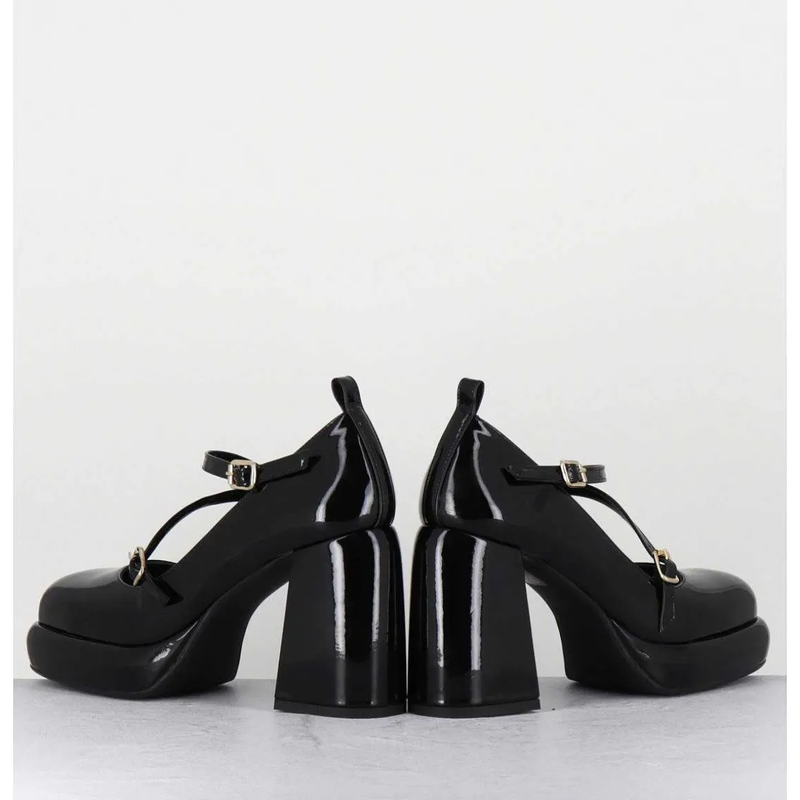 Mary-Jane A Plateforme En Cuir Vernis Noir - Abra Vernice Nero