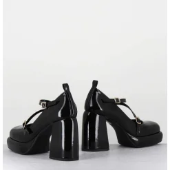 Mary-Jane A Plateforme En Cuir Vernis Noir - Abra Vernice Nero
