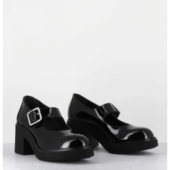 Mary-Jane A Talon En Cuir Vernis Noir - Al118 Vernice Nero