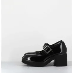 Mary-Jane A Talon En Cuir Vernis Noir - Al118 Vernice Nero