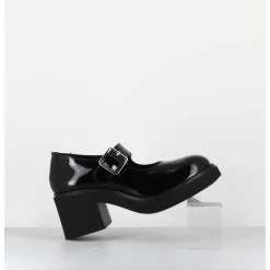 Mary-Jane A Talon En Cuir Vernis Noir - Al118 Vernice Nero