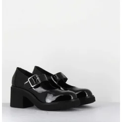 Mary-Jane A Talon En Cuir Vernis Noir - Al118 Vernice Nero
