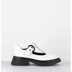 Mary-Jane 90S En Cuir Blanc Semelle Legere - Dike Savana Bianco