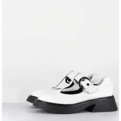 Mary-Jane 90S En Cuir Blanc Semelle Legere - Dike Savana Bianco