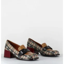 Mocassins A Petit Talon Cuir Imprime Tartan & Boucle - Bucle Scotch Classic