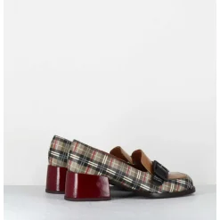 Mocassins A Petit Talon Cuir Imprime Tartan & Boucle - Bucle Scotch Classic
