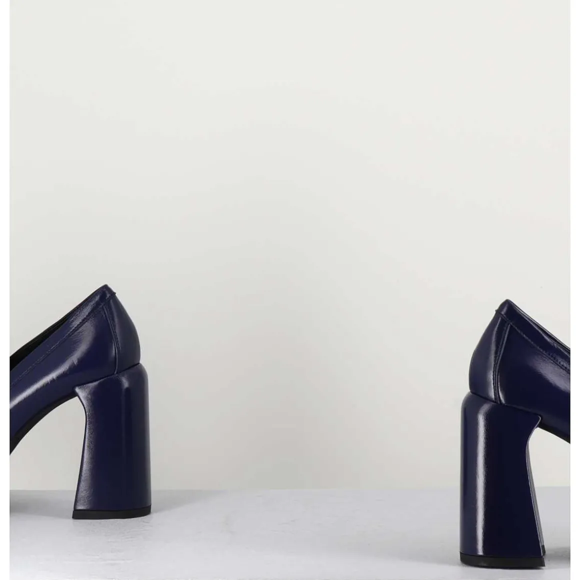 Mocassins A Plateforme En Cuir Bleu - E3301 Oceano