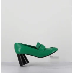 Mocassins A Talon En Cuir Souple Vert - Ace23 Glaze Mela