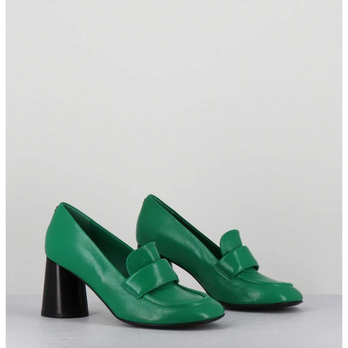 Mocassins A Talon En Cuir Souple Vert - Ace23 Glaze Mela